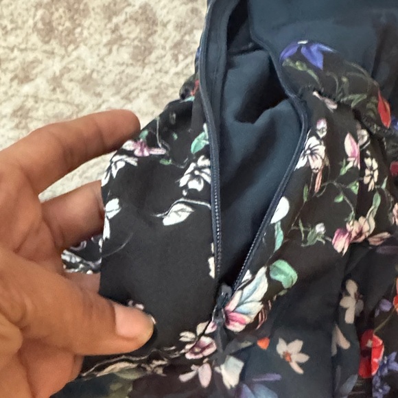 FRENCH CONNECTION Celia Floral Maxi Dress in Blue and Black size 4 - Picture 10 of 12